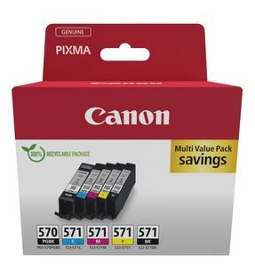 Canon Multipack, pachet 5 cartuse PGI-570Bk + CLI-571 BK+C+M+Y