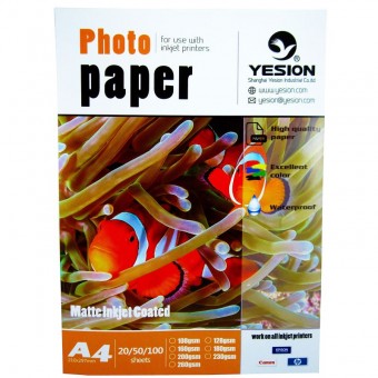  Hartie foto Yesion Matte A4, 108 g/mp, 100 coli/pachet
