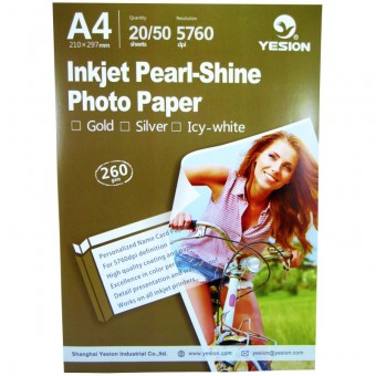 Hartie foto Yesion Pearl Glossy Gold A4, 260 g/mp, 20 coli/pachet