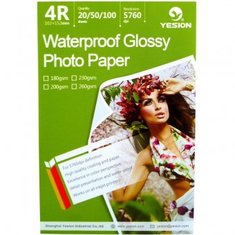 Hartie foto Yesion Waterproof Glossy 4R, 200 g/mp, 20 coli/pachet