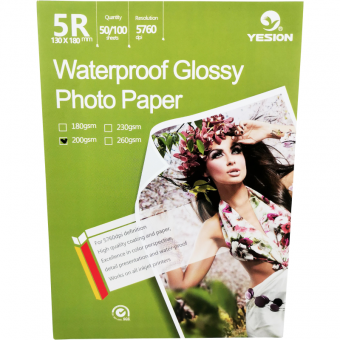 Hartie foto Yesion Waterproof Glossy 5R, 200 g/mp, 100 coli/pachet